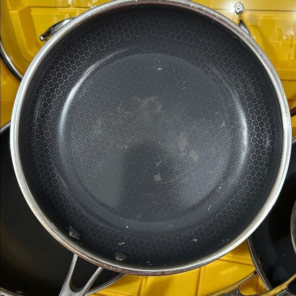 HEXCLAD 7-Piece Nonstick Stainless Steel Frying Pan Set 8 10 12- Lids Wok $600 - Picture 7 of 10